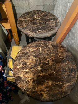 2 Dark Marble tables
