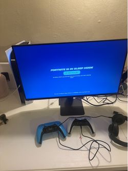 PS5 with 23 inch 120 HZ Monitor and 2 Comtrollers and a Headset