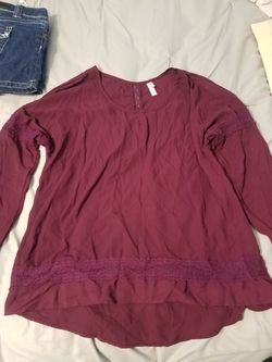 Large flowy plum color shirt