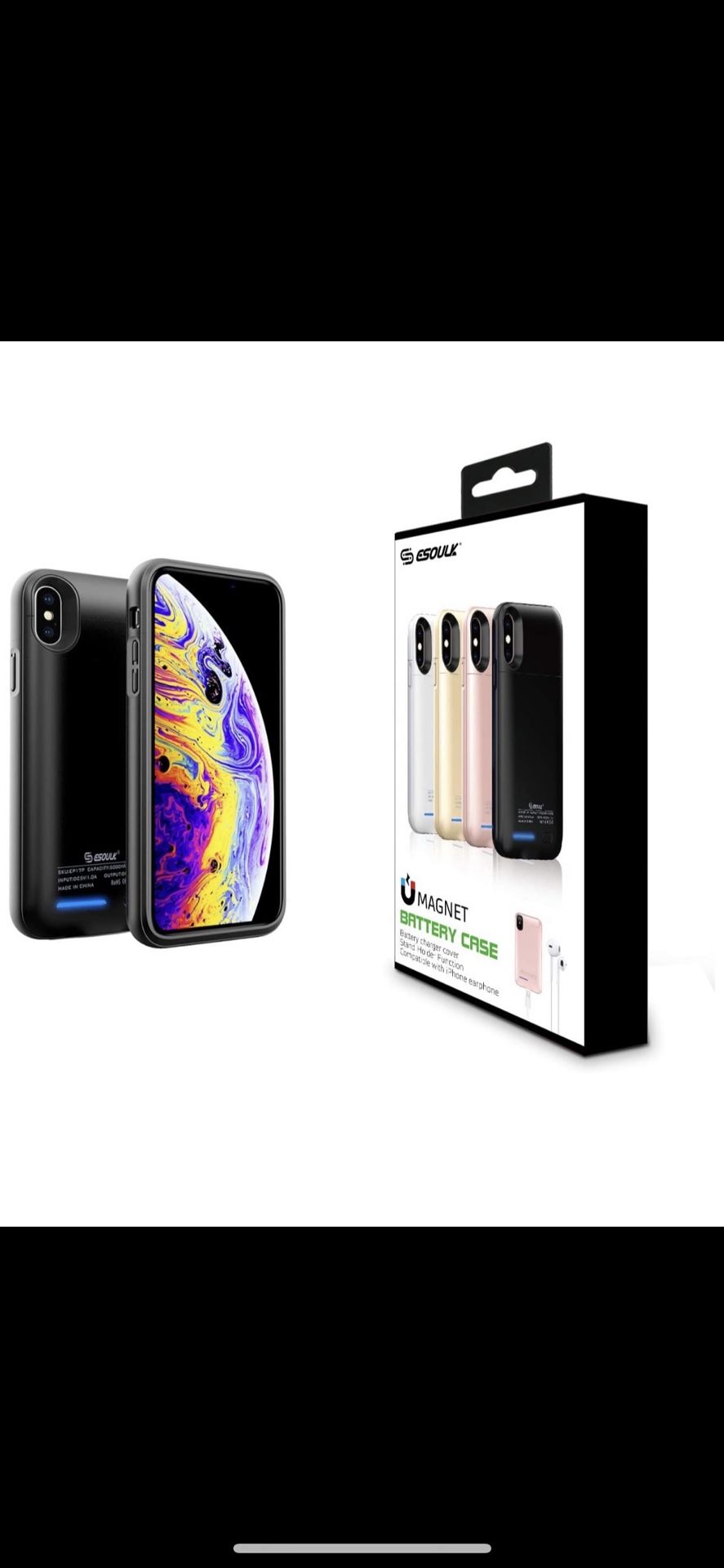 MAGNETIC BATTERY CASE FOR IPHONE X/XS-BLACK 4000MAH,4000MAH BATTERY MOBILE, 4000MAH BATTERY
