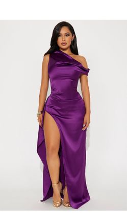 Satin Gown-Plum