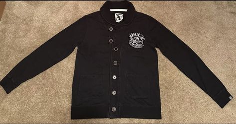 Roots Of Fighting Smoking Joe Frazier Shawl Neck Button Sweater