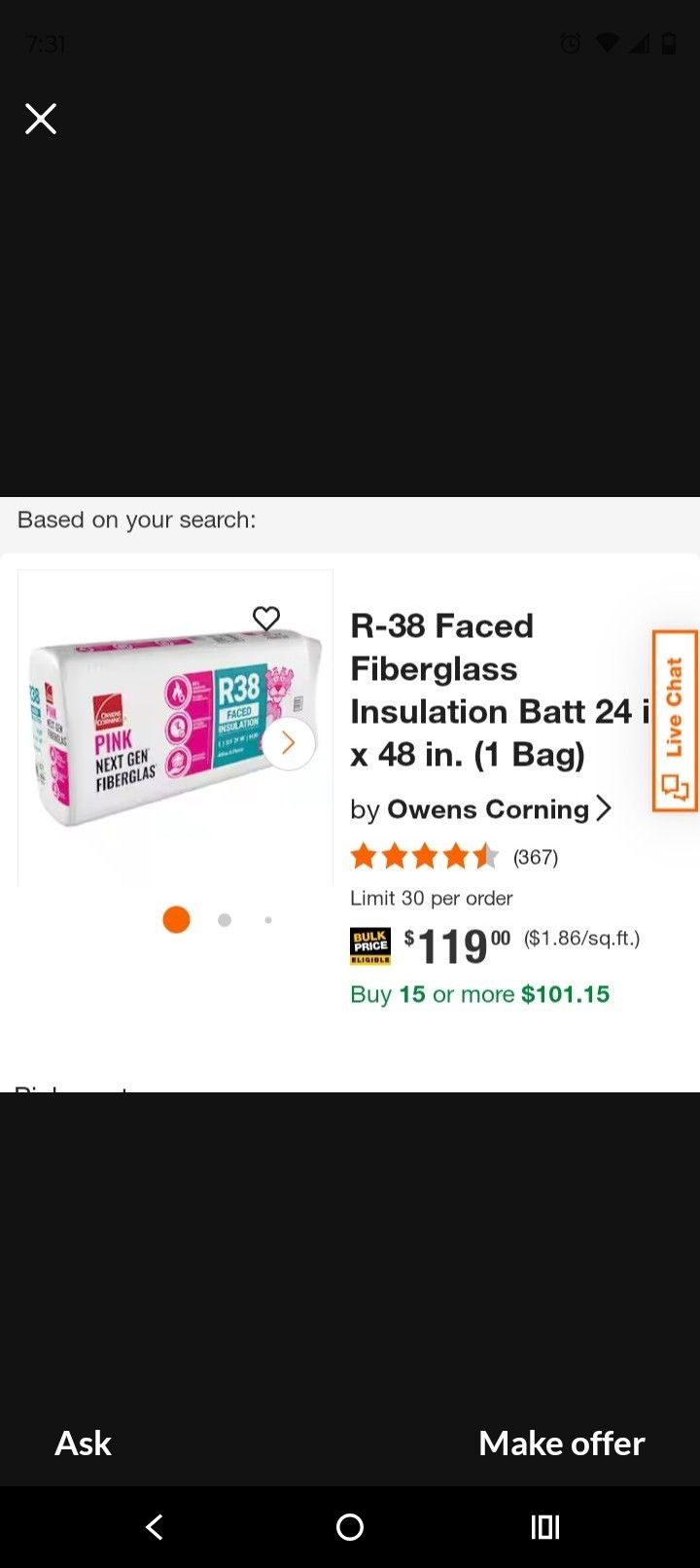R-38 Faced Insulacion 