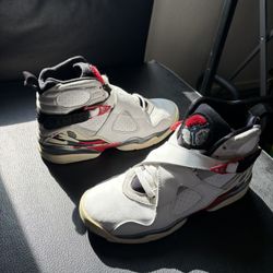 Jordan 8 Retro White Red Trainers