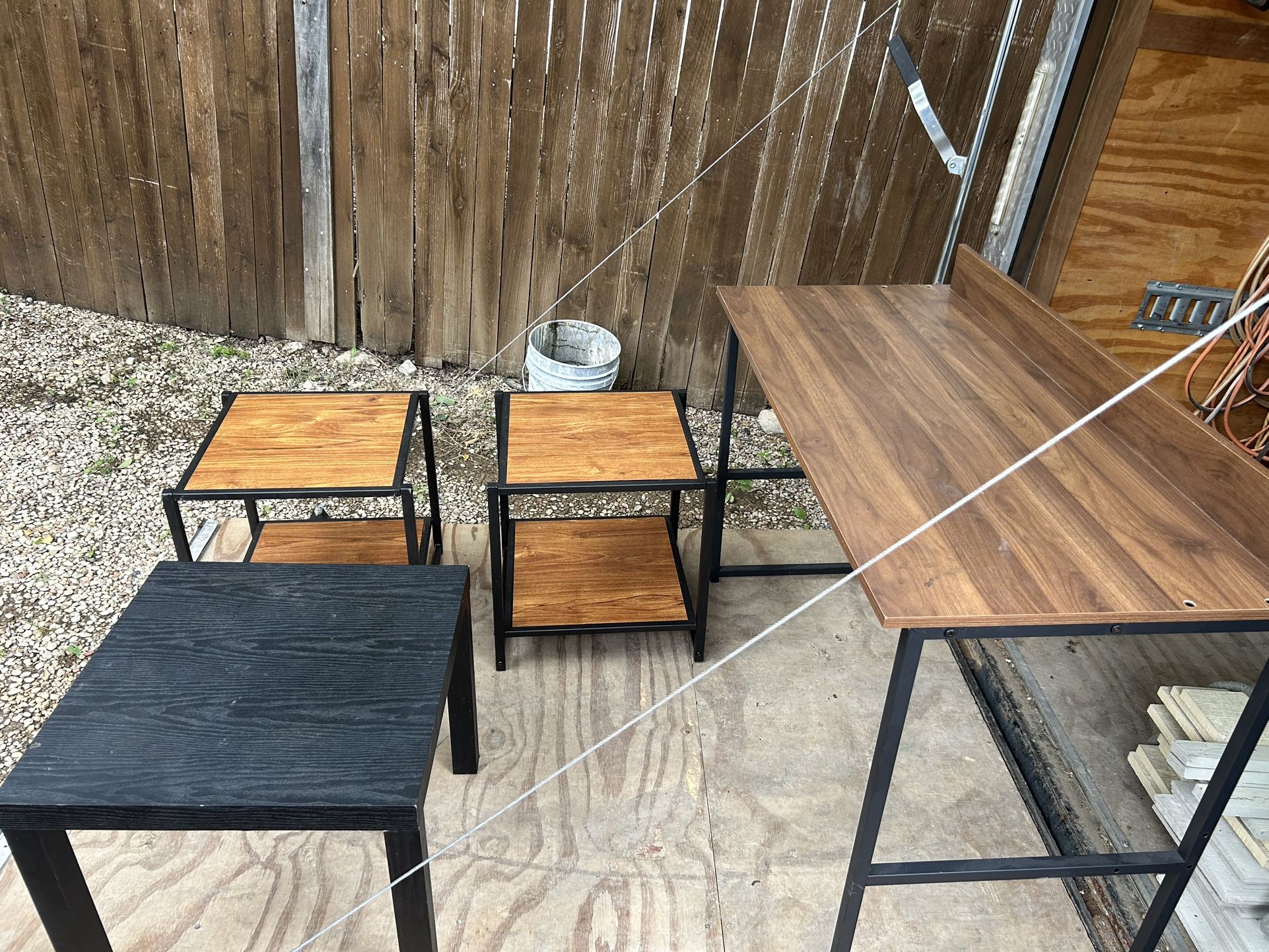 desk and small side tables