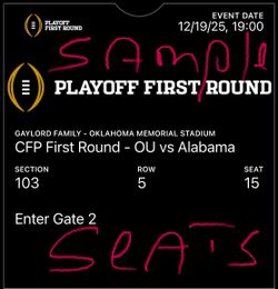 College Football Playoff First Round: Oklahoma vs Alabama