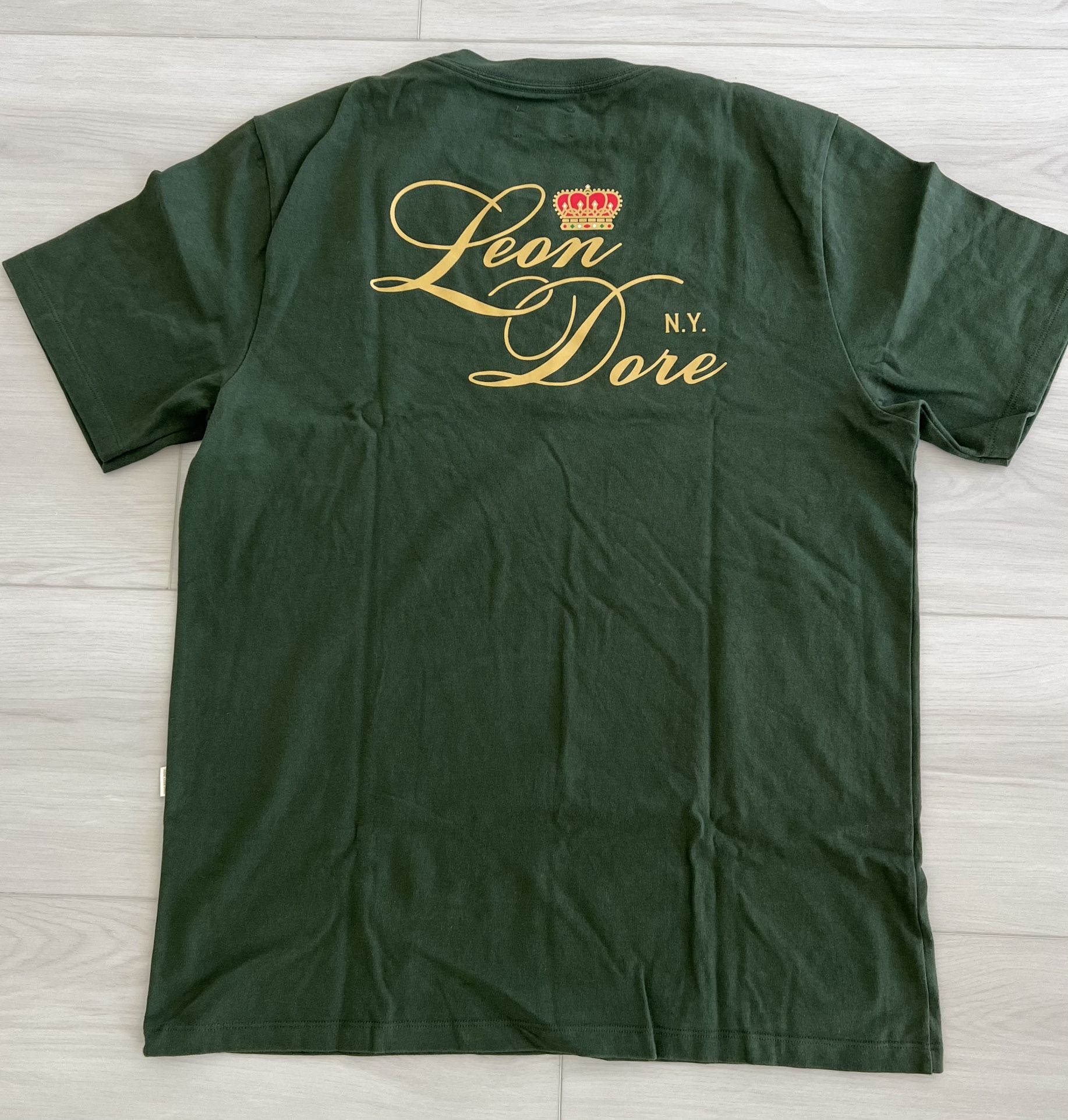 RARE Aime Leon dore cursive crown kombu green tshirt tee sz L