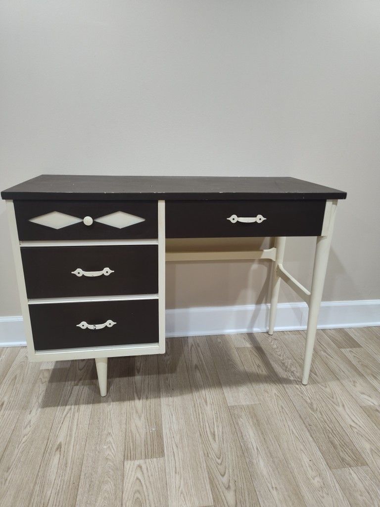 MCM Brown Wooden Desk With Drawers