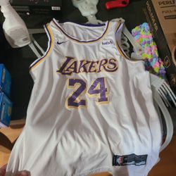 Nike Kobe Bryant Mamaba Wish LA Lakers #24 Swingman Jersey - White/Purple - 48