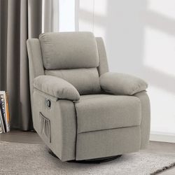 New Swivel Rocker Small Recliner Chair for Small Spaces for Living Room,Nursery,Khaki