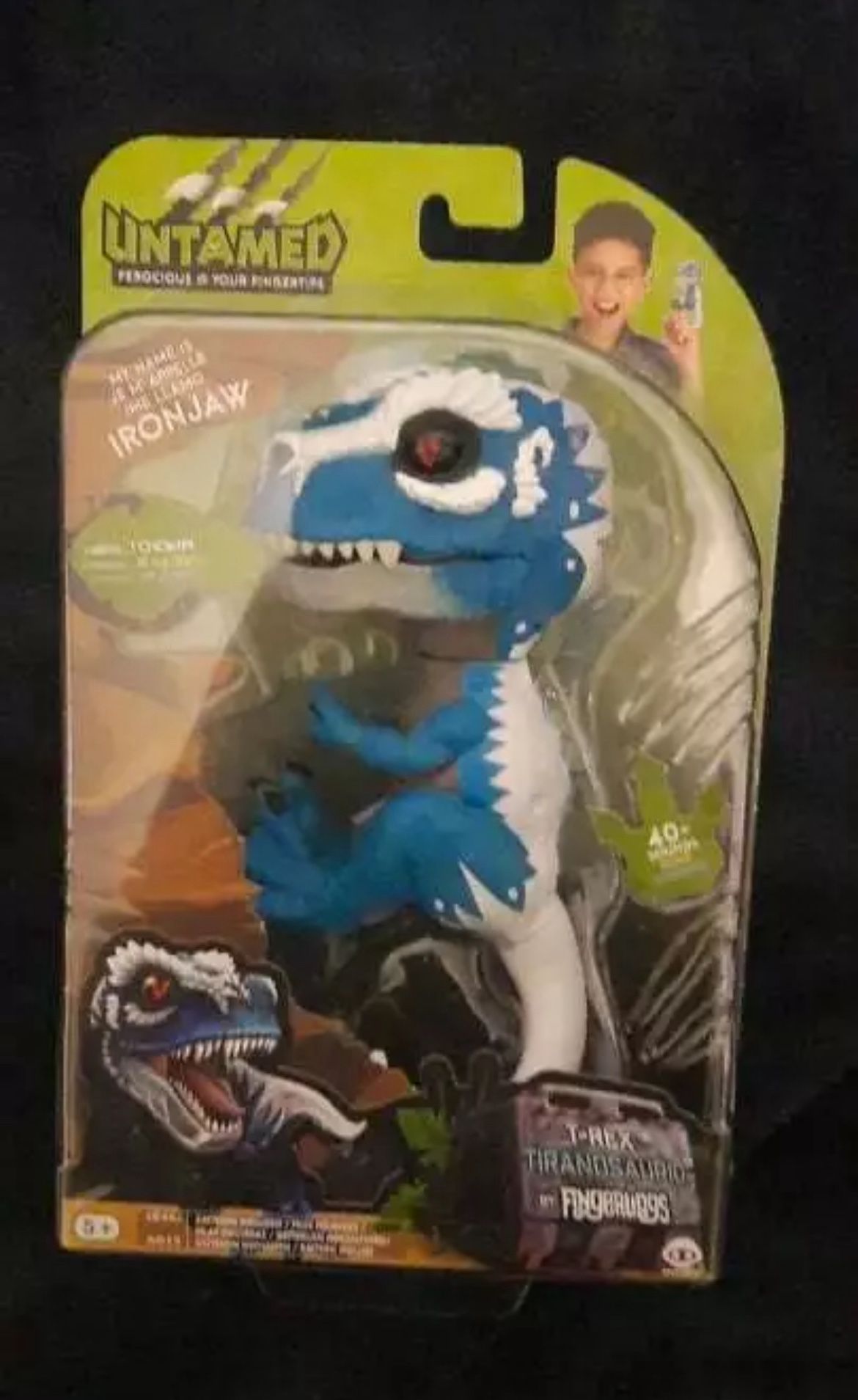 UNTAMED T-Rex's Ironjaw (Blue) Dinosaur Figure 40+ Sounds, Reacts To Touch