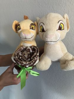 Simba & Nala stuff animal set w/ blanket