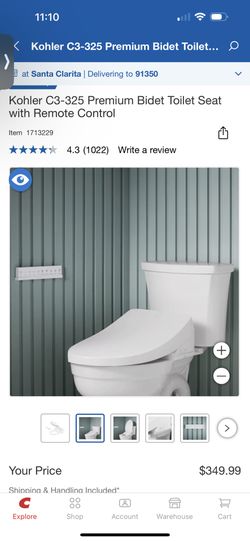 Kohler C3-325 PREMIUM Bidet Toilet Seat With Remote