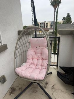 Pink egg chair