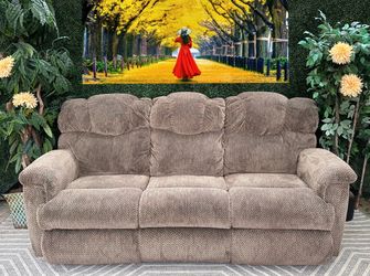 Free Delivery LaZBoy Suede Mocha Electric Recliner Couch w/USB port