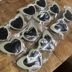 Sage green heart sunglasses Set Of 6
