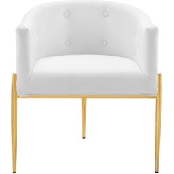 Brand New Modway EEI-3903-WHI Savour Visit > Accent Chair in Tufted White...