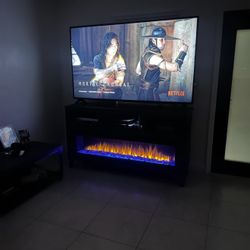 Todoe 65" TV Stand with Electric Fireplace & LG Smart TV