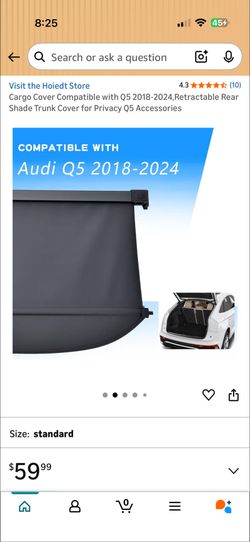 Cargo cover for Audi Q5 2018-2024 Brand New!