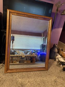 Solid oak mirror