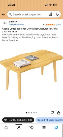 Low Coffee Table - Biscuit Style