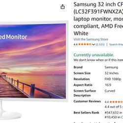 Samsung 32inch Curved Monitor