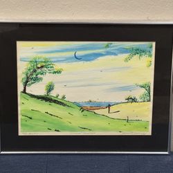 1975 Serigraph Print Tennis "Elysian Landscape" by Listed Kenneth Stancin 30/50