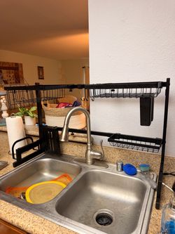 Drying rack, over sink, adjustable width