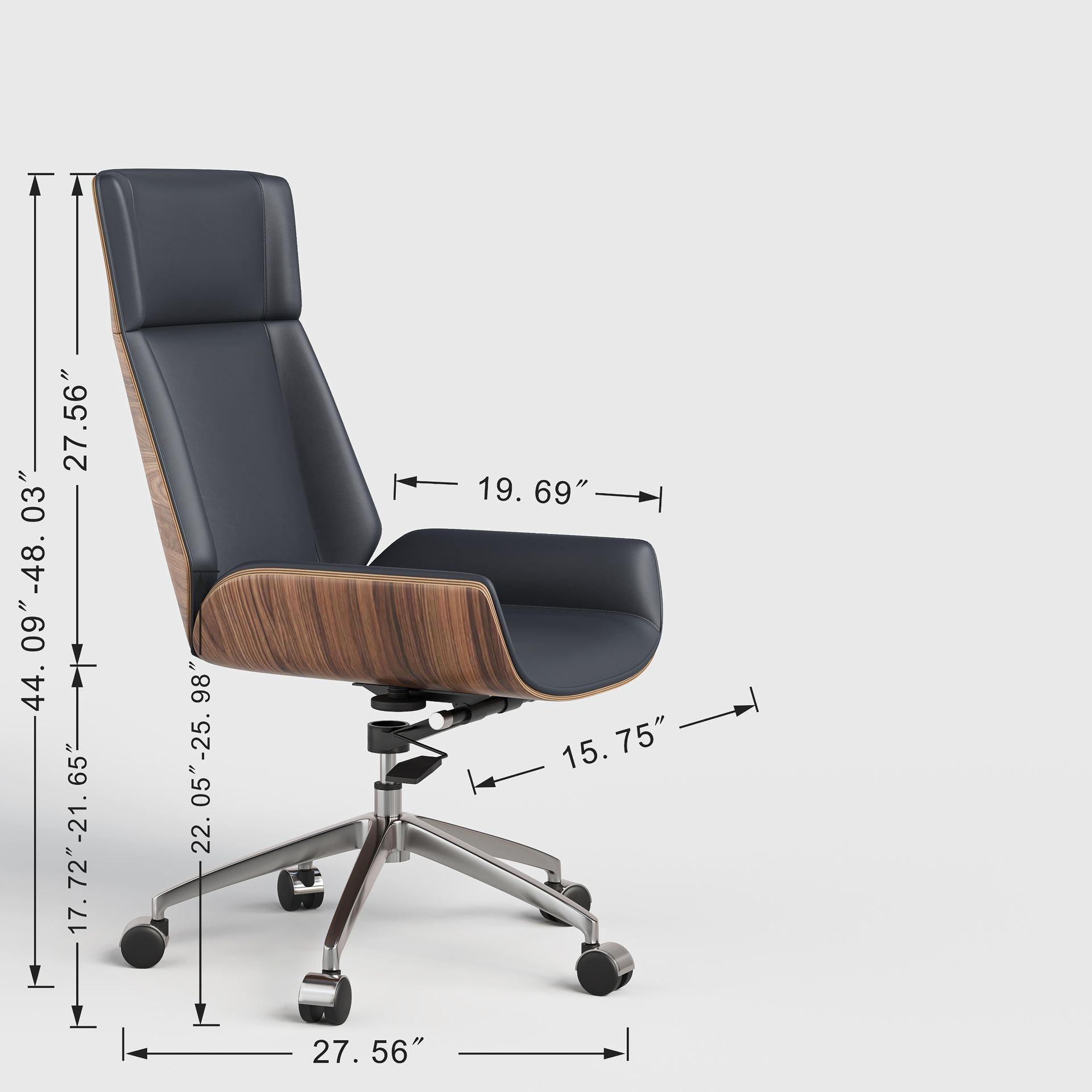 Wood&Leather Office Chair Real Wood