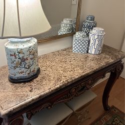 Marble And Wood Console Table