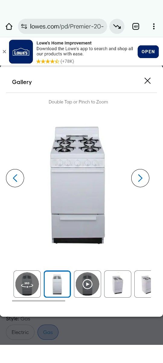 20 In 4burner Gas Whirlpool 