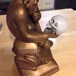 Vintage Darwin Ape / Skull Sculpture Statue By Austin Productions 1969