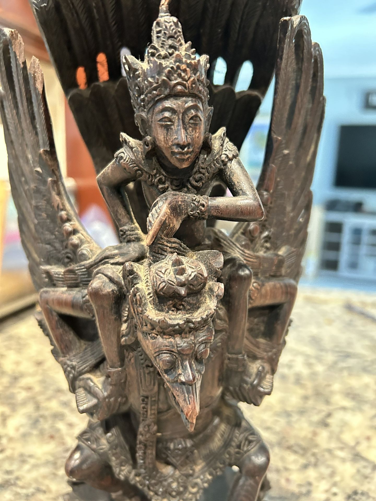 Wood Carving Vishnu Garuda