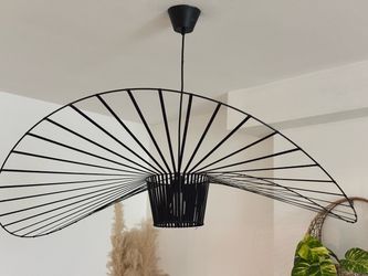 Ceiling light fixture chandelier black modern japandi minimalist