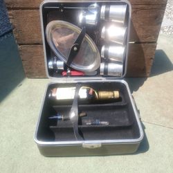 Vintage Travel BAR Case With Glasses