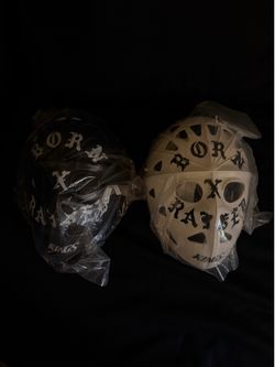 BORN X RAISED + KINGS ROCKER HOCKEY MASK / BLACK & WHITE MASK SET