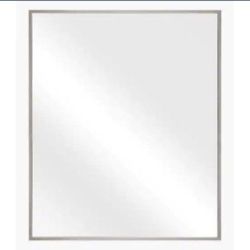 Glacier Bay 22.2 in. W x 27.7 in. H Rectangular Polystyrene Framed Wall Bathroom Vanity Mirror in Brushed Nickel