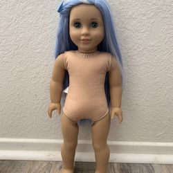 Custom Blue Hair American Girl Doll