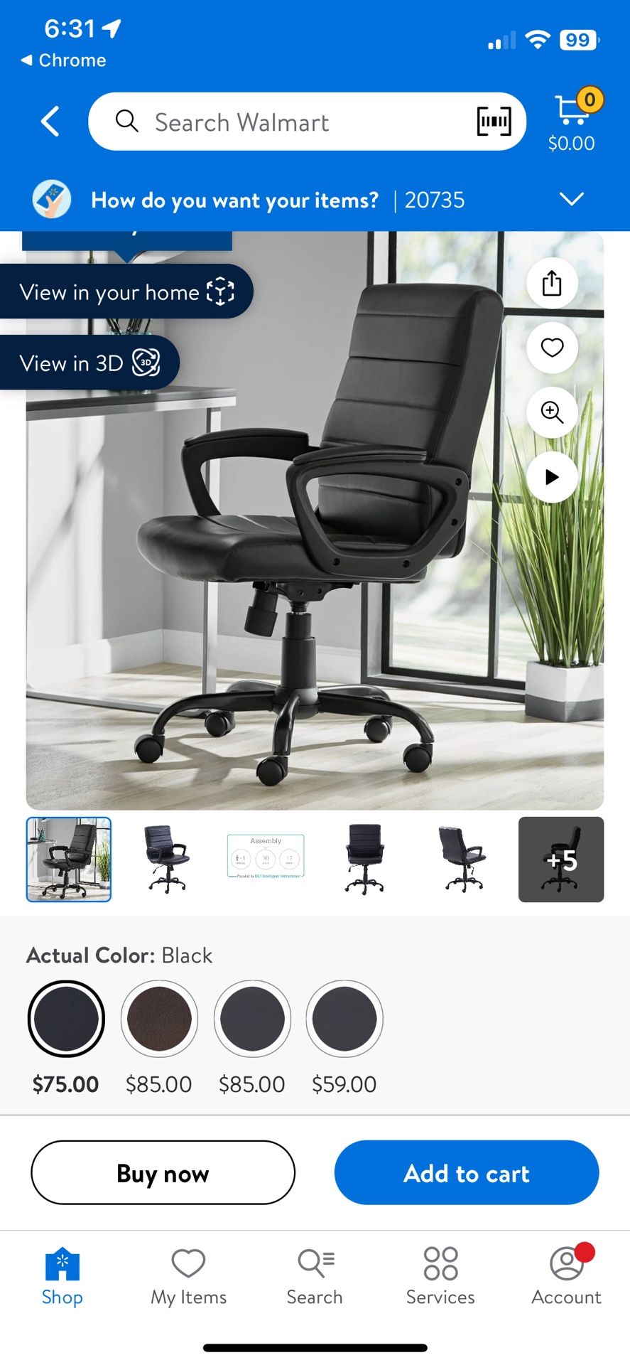 Mainstays Mid Back Office Chair 