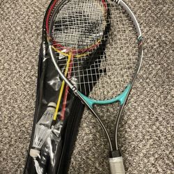 Badminton Set Of Four bats And Tennis Racket