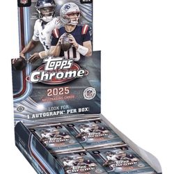 2025 Topps Chrome Football Hobby Box In Hand