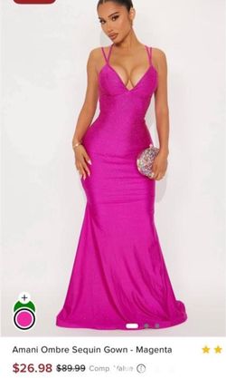 Amani Ombre Sequin Gown – Magenta