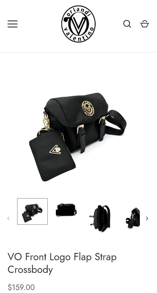 VO Front Logo Flap Strap Crossbody Valentino Orlandi