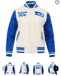 NFL SEATTLE SEAHAWKS RETRO CLASSIC MEN'S RIB WOOL VARSITY JACKET