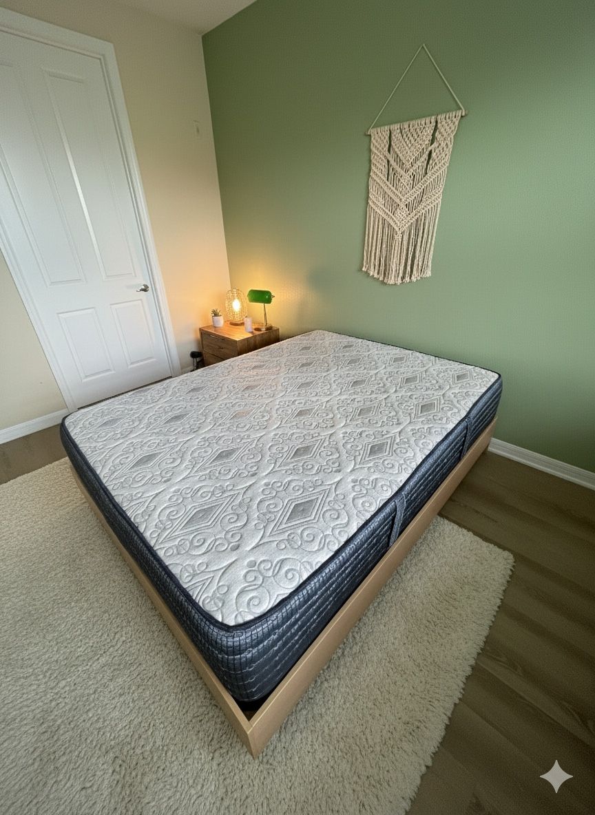 Nexera Queen Bed Frame + Therapedic Mattress β Comfort & Style Combo! ASAP