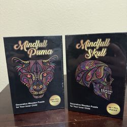 Brand New Mindful Skull and Mindful Puma Puzzle Set of 2