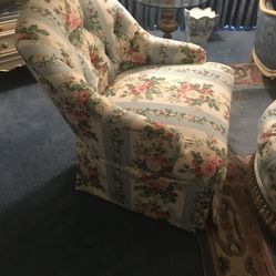 Antique Chair And Ottoman 