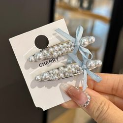 Pearl rhinestone bow