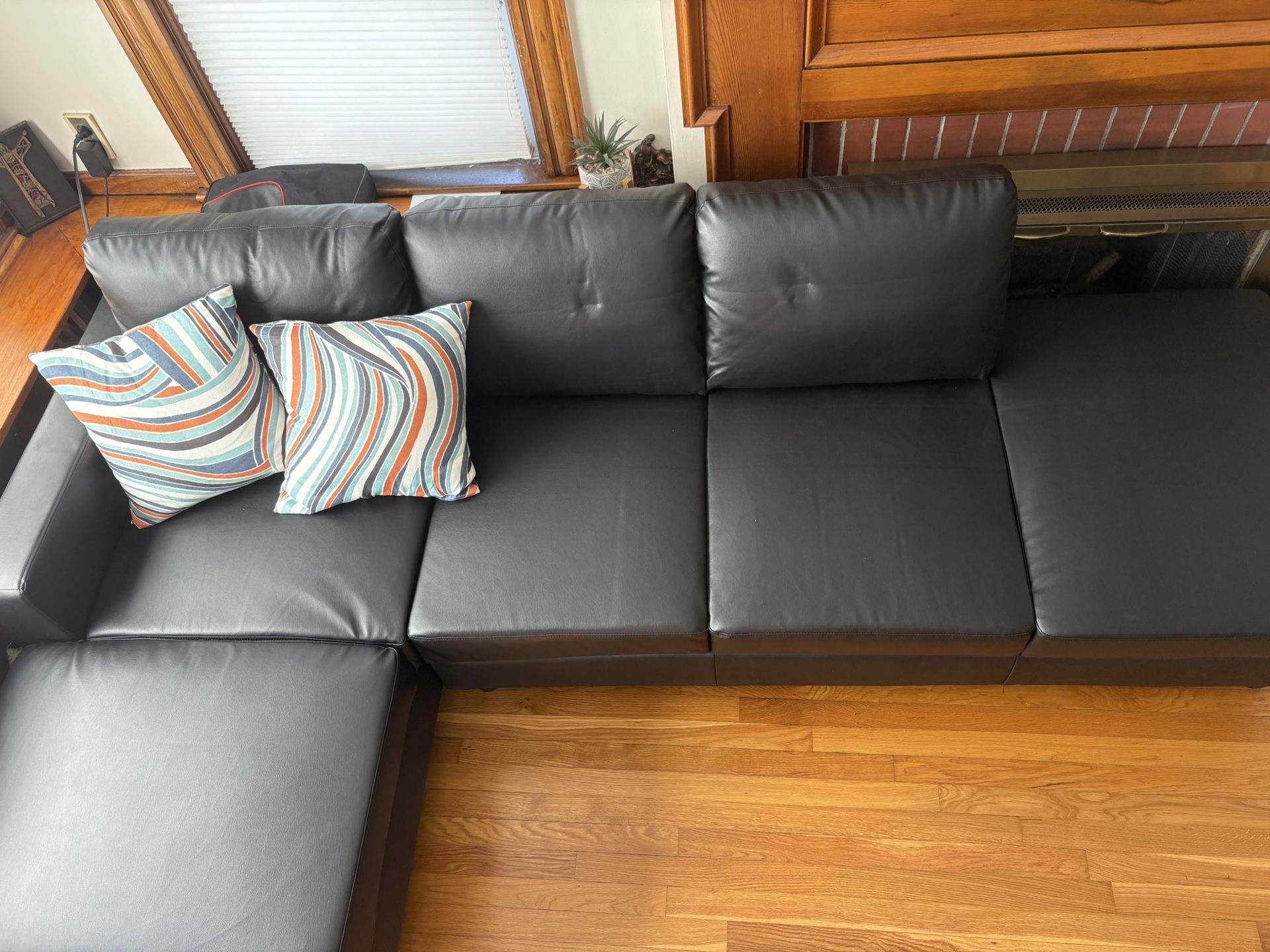 Black Leather Sectional Sofa