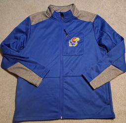 Mens Size Large Kansas Jayhawks Basketball Coat Jacket Full Zip